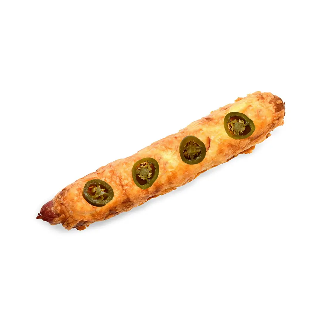 jalapeno cheese pretzel dog